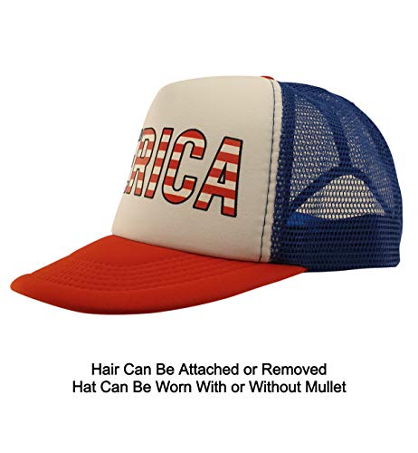 All American Mullet Hat Wig for 4th July