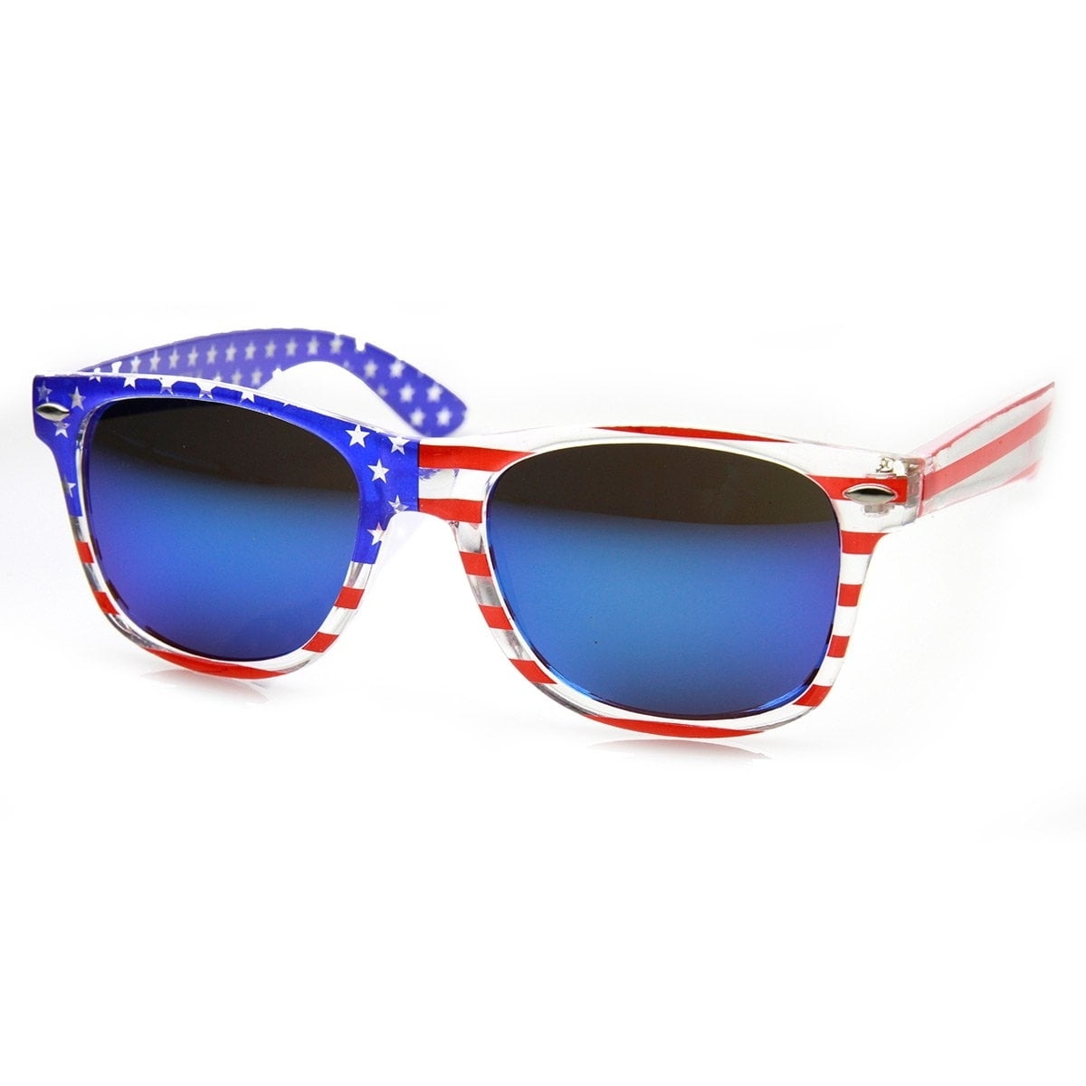 Patriotic Flash Mirror Sunglasses with USA Flag