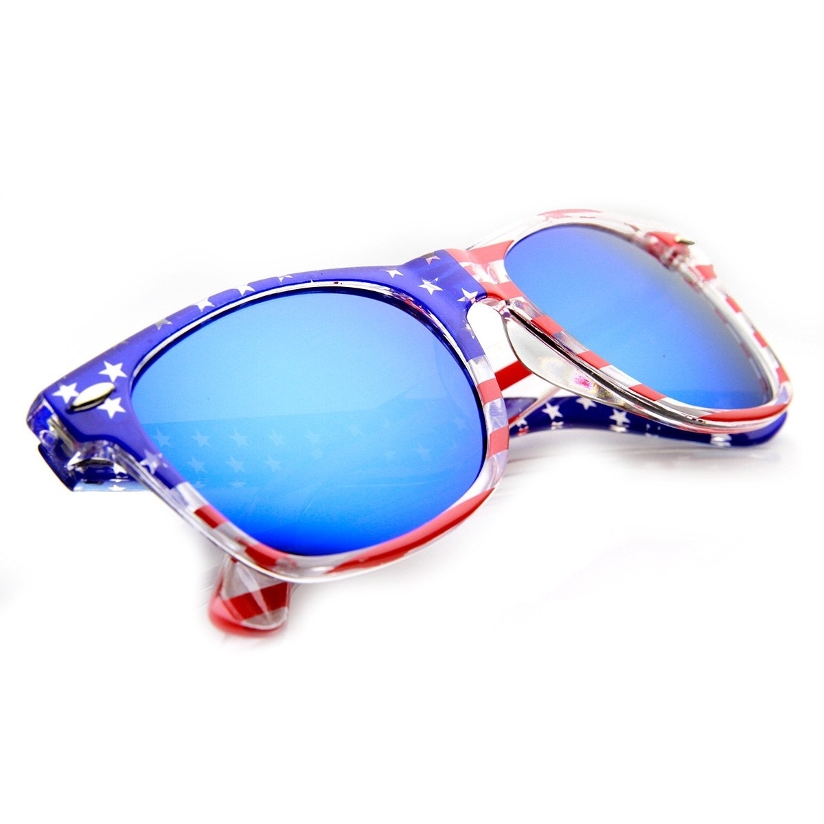 Patriotic Flash Mirror Sunglasses with USA Flag