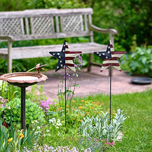 Patriotic Barn Star Garden Stake Decoration