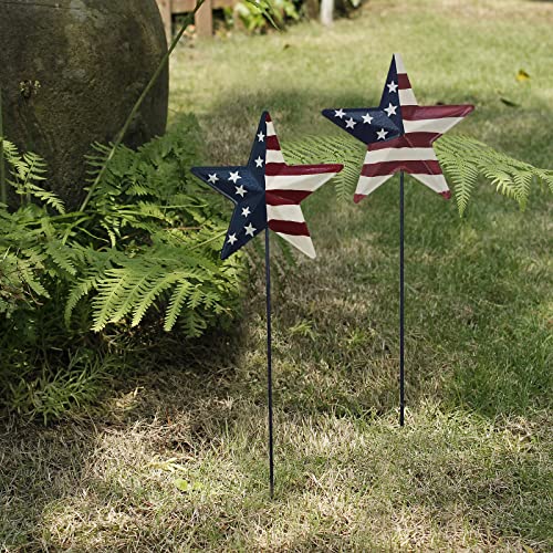 Patriotic Barn Star Garden Stake Decoration
