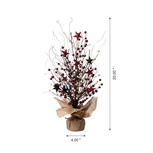 Patriotic Table Top Tree with Stars and Berries