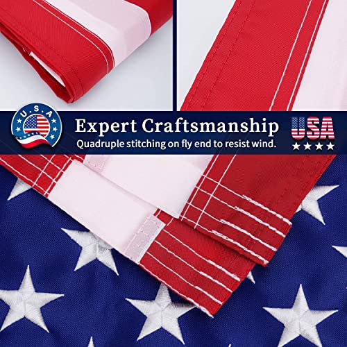 Luxury American Flag with Embroidered Star