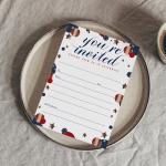 25 Pack Festive Stars Invitations for 4th July