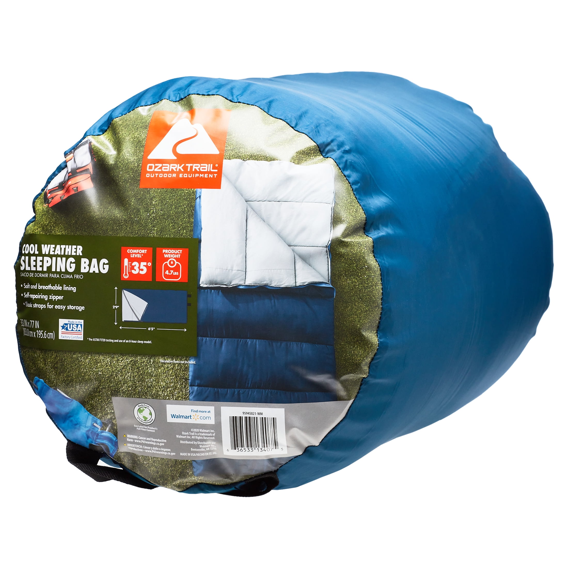 Blue Adult Sleeping Bag - 35°F