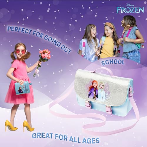 Disney Frozen Cross Body Bag - Adjustable Strap (Blue/Silver)