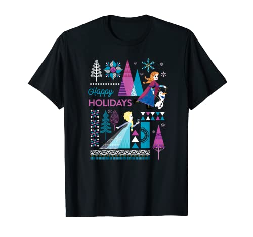 Frozen Happy Holidays T-Shirt with Anna, Elsa, Olaf