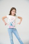 Disney Frozen Little Girls T-Shirt Pack, Off White/Turq/Coral