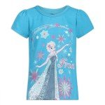 Disney Frozen Little Girls T-Shirt Pack, Off White/Turq/Coral