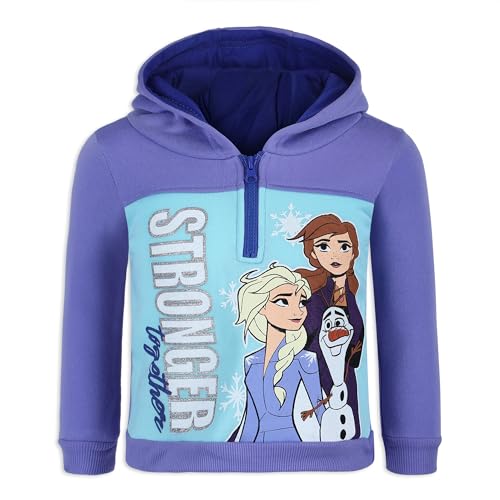 Disney Frozen Girls' Half Zip Hoodie - Purple