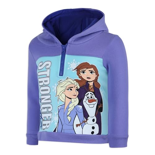 Disney Frozen Girls' Half Zip Hoodie - Purple