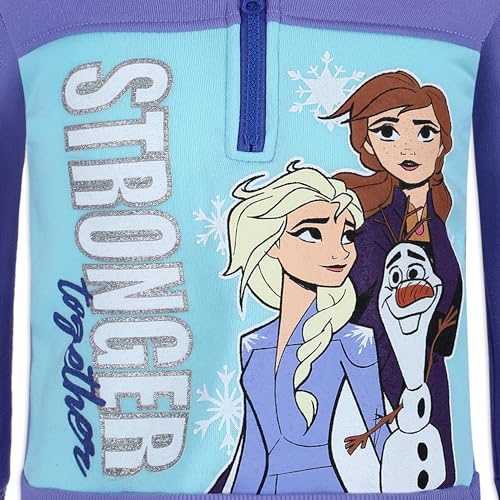 Disney Frozen Girls' Half Zip Hoodie - Purple
