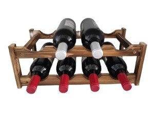 Stylish 8-Bottle Countertop Wine Rack in Pine