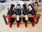 Stylish 8-Bottle Countertop Wine Rack in Pine