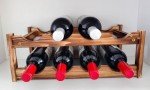 Stylish 8-Bottle Countertop Wine Rack in Pine