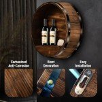 Rustic Oak Barrel Wine Rack and Decor