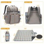 Insulated Picnic Backpack Set for 4