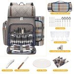 Insulated Picnic Backpack Set for 4