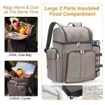 Insulated Picnic Backpack Set for 4