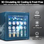 Feelfunn Mini Beverage Refrigerator - 12 Bottles, 50 Cans