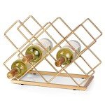 Modern Gold Metal 10-Bottle Wine Rack