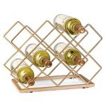Modern Gold Metal 10-Bottle Wine Rack