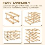 12-Bottle Stackable Wooden Wine Rack Holder