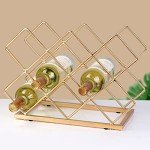 Modern Gold Metal 10-Bottle Wine Rack