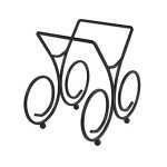 3-Bottle Black Steel Wine Rack for Home Bar