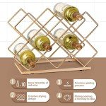 Modern Gold Metal 10-Bottle Wine Rack