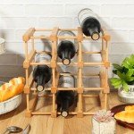 12-Bottle Stackable Wooden Wine Rack Holder