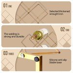 Modern Gold Metal 10-Bottle Wine Rack