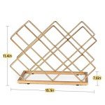 Modern Gold Metal 10-Bottle Wine Rack