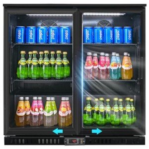 Double-Door Wine Cooler with Glass Sliding Doors