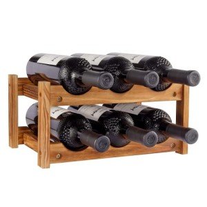 Stylish 6-Bottle Wood Wine Rack Organizer