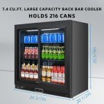 Double-Door Wine Cooler with Glass Sliding Doors