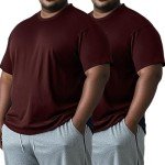 Big and Tall Cooling Workout T-Shirt in Wine Red