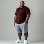 Big and Tall Cooling Workout T-Shirt in Wine Red