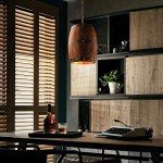 Rustic Antique Wood Wine Barrel Pendant Lamp