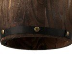 Rustic Antique Wood Wine Barrel Pendant Lamp