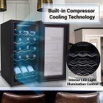 NutriChef Compact Mini Wine Cooler – 15 Bottles