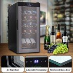 NutriChef Compact Mini Wine Cooler – 15 Bottles