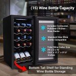 NutriChef Compact Mini Wine Cooler – 15 Bottles