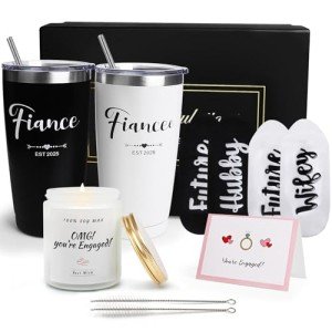 Couples' Engagement Wine Gift Set with Extras