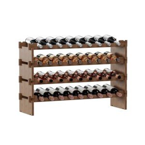 Elegant 36-Bottle Walnut Wine Rack by Bambloom