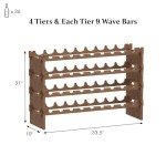 Elegant 36-Bottle Walnut Wine Rack by Bambloom