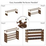 Elegant 36-Bottle Walnut Wine Rack by Bambloom
