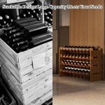 Elegant 36-Bottle Walnut Wine Rack by Bambloom