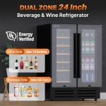 Dual Zone Wine and Beverage Cooler, 24 Inch
