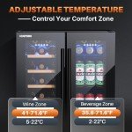 Dual Zone Wine and Beverage Cooler, 24 Inch